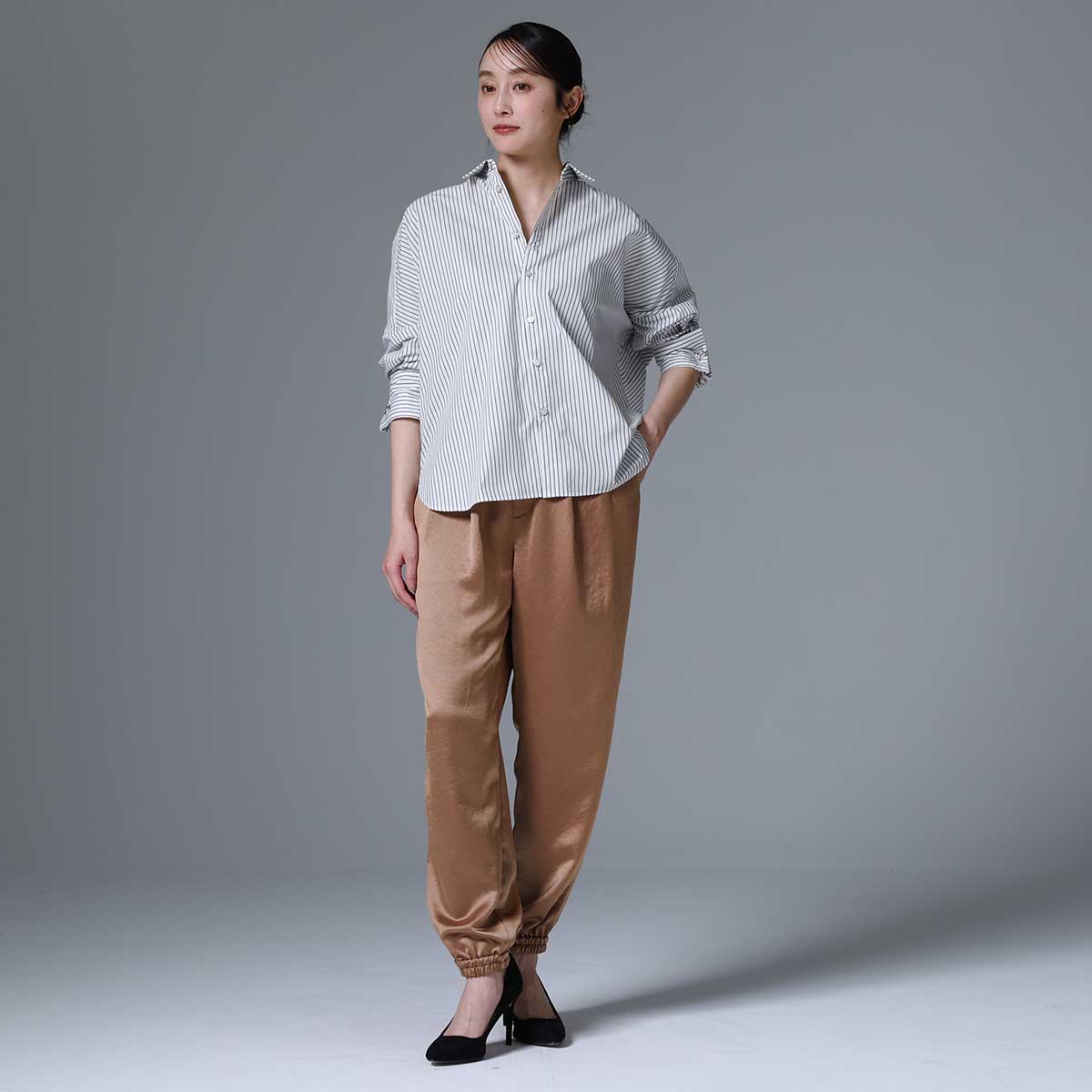 8月上旬~中旬お届け予定 F-SH-01「Multi stripe」Dolman sleeve shirts