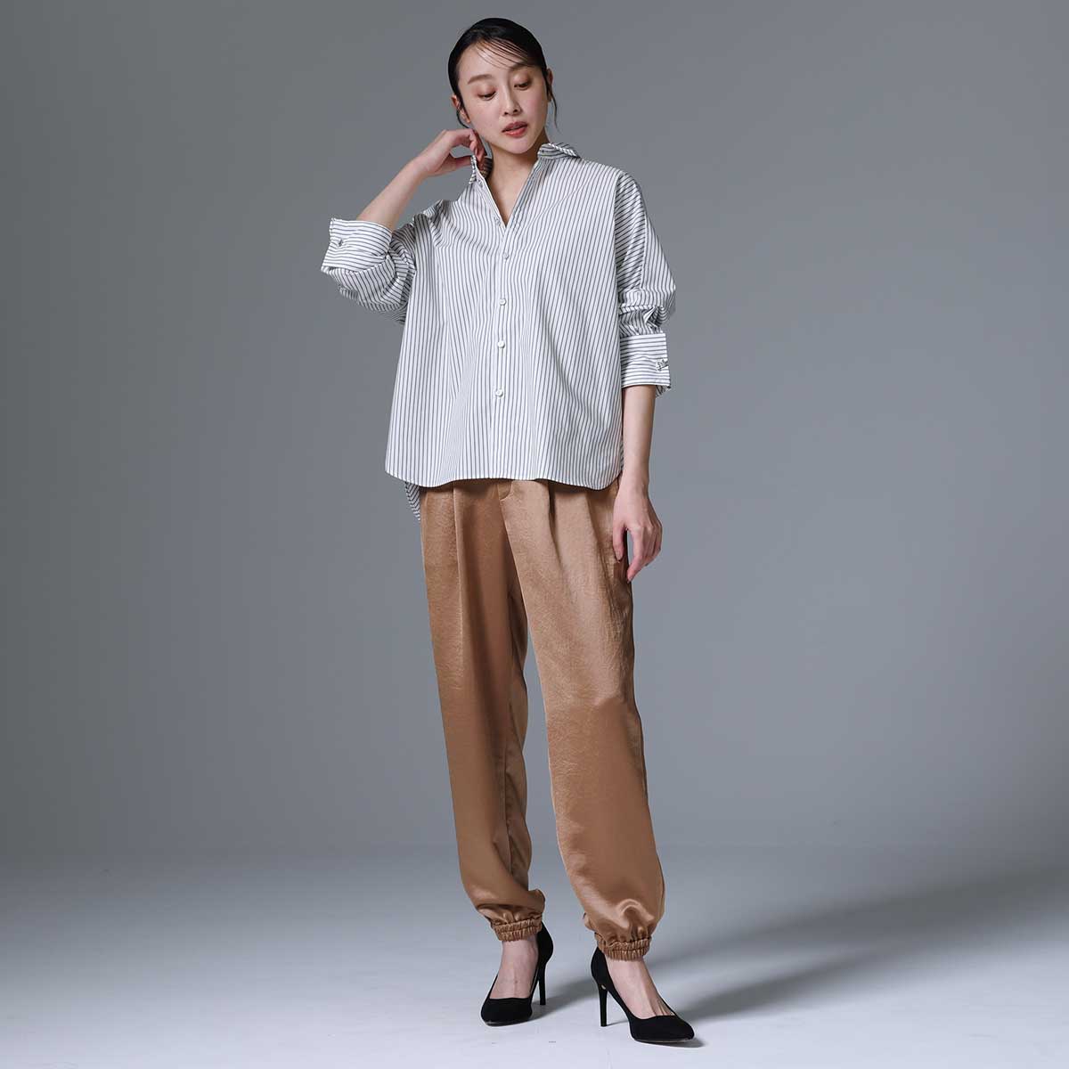 8月上旬~中旬お届け予定 F-SH-01「Multi stripe」Dolman sleeve shirts