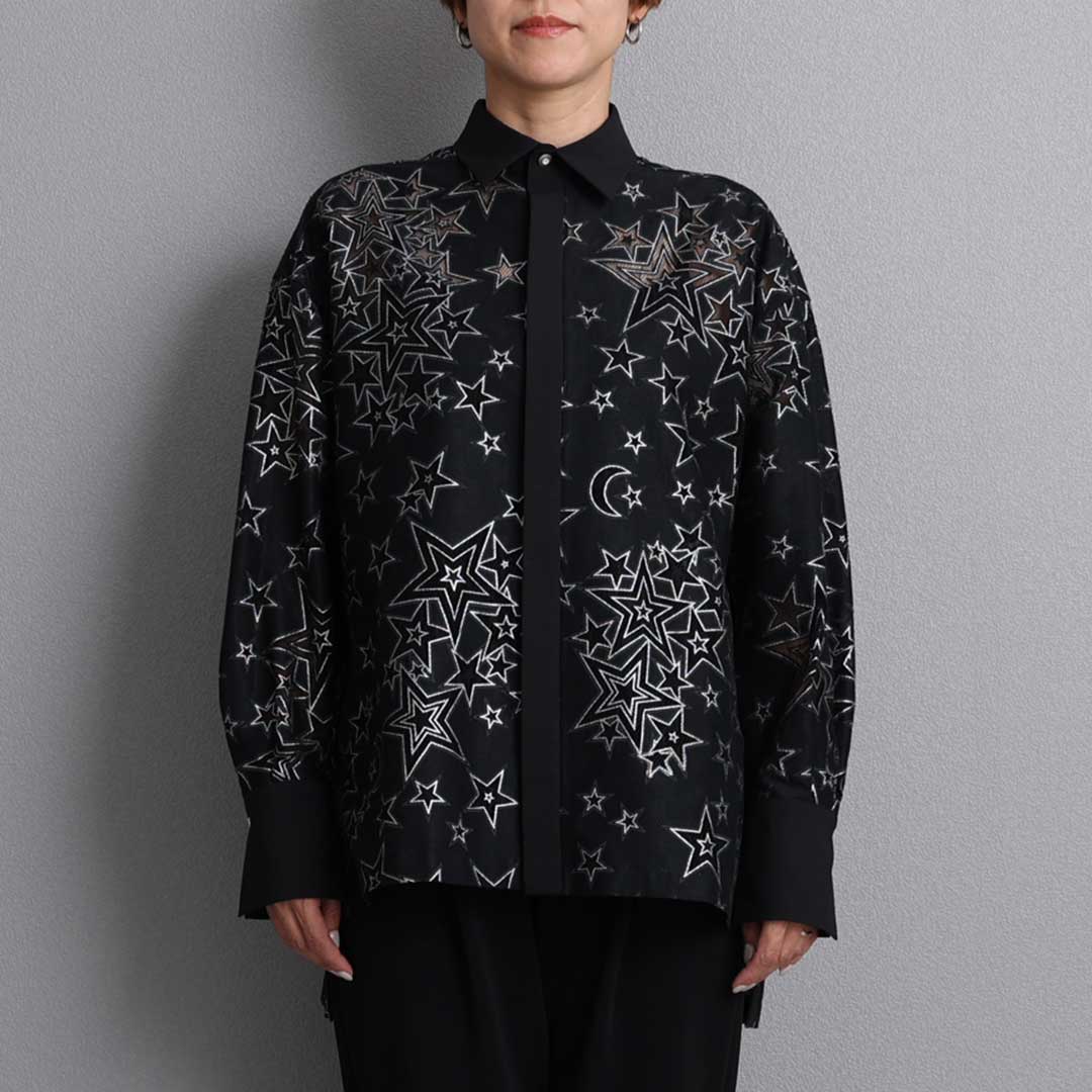 C-BL-72「Blanche」Relax shirts BLACK