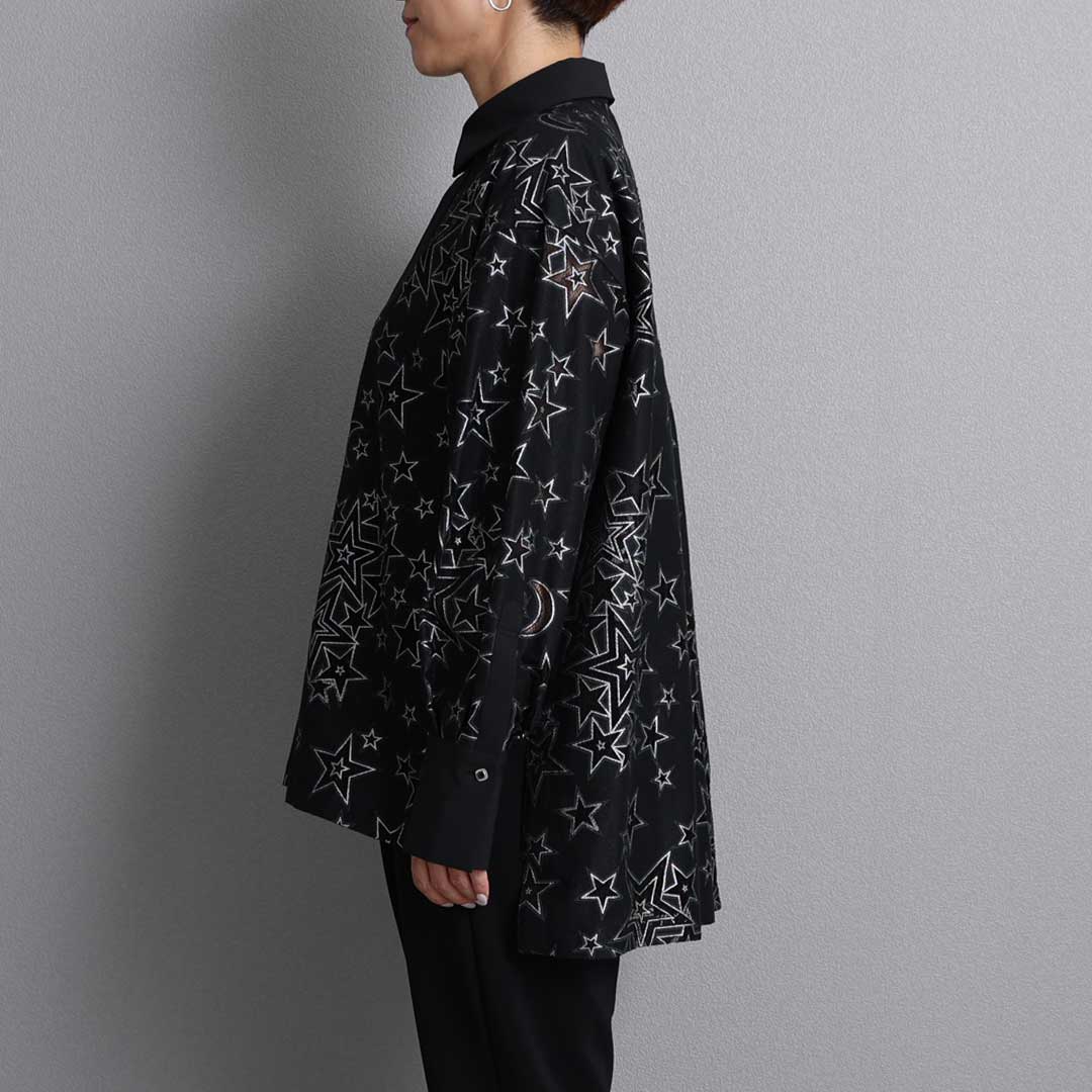 C-BL-72「Blanche」Relax shirts BLACK