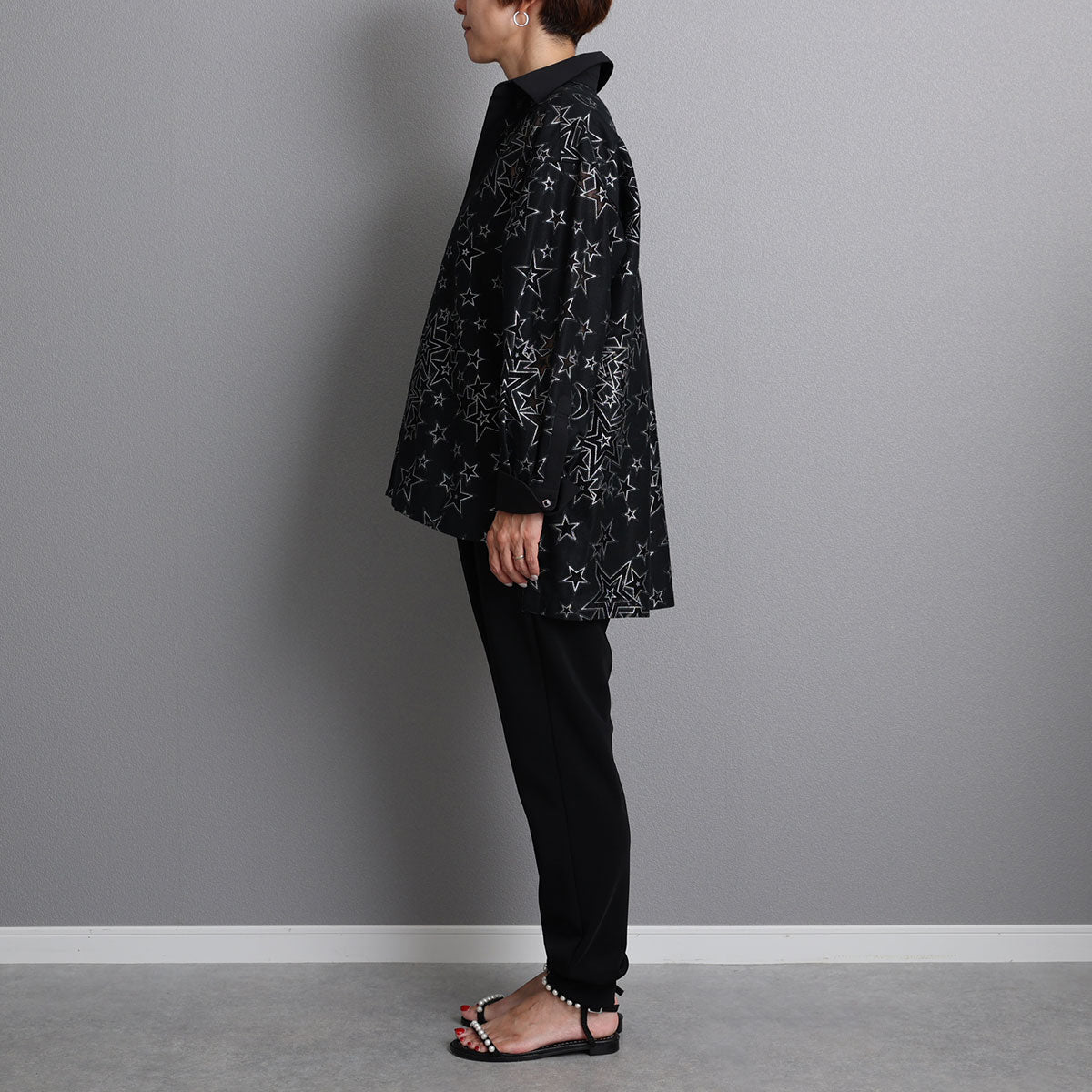 C-BL-72「Blanche」Relax shirts BLACK