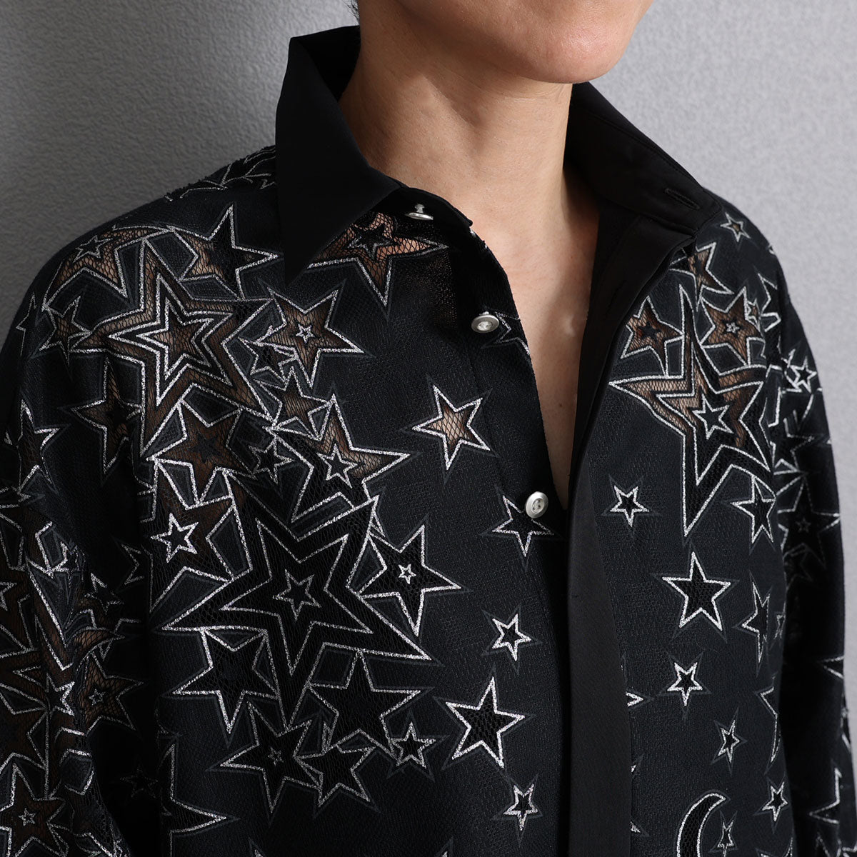 C-BL-72「Blanche」Relax shirts BLACK