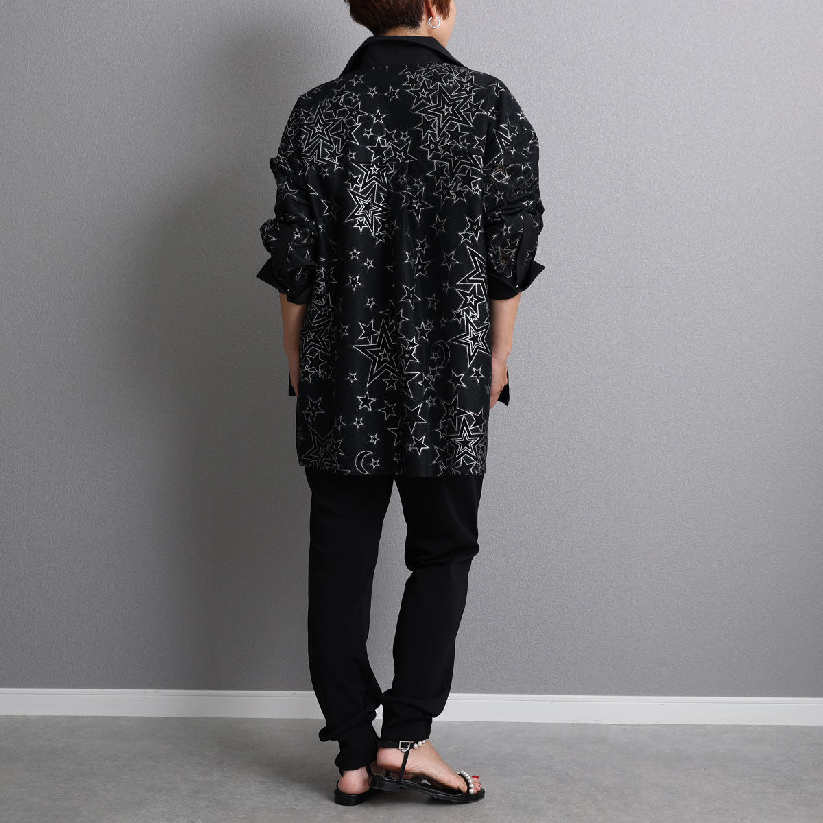 C-BL-72「Blanche」Relax shirts BLACK
