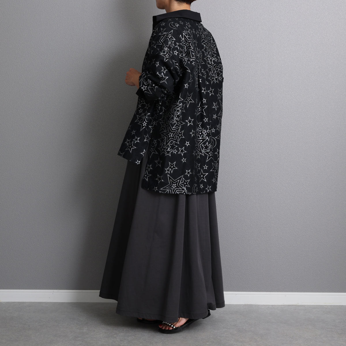 C-BL-72「Blanche」Relax shirts BLACK