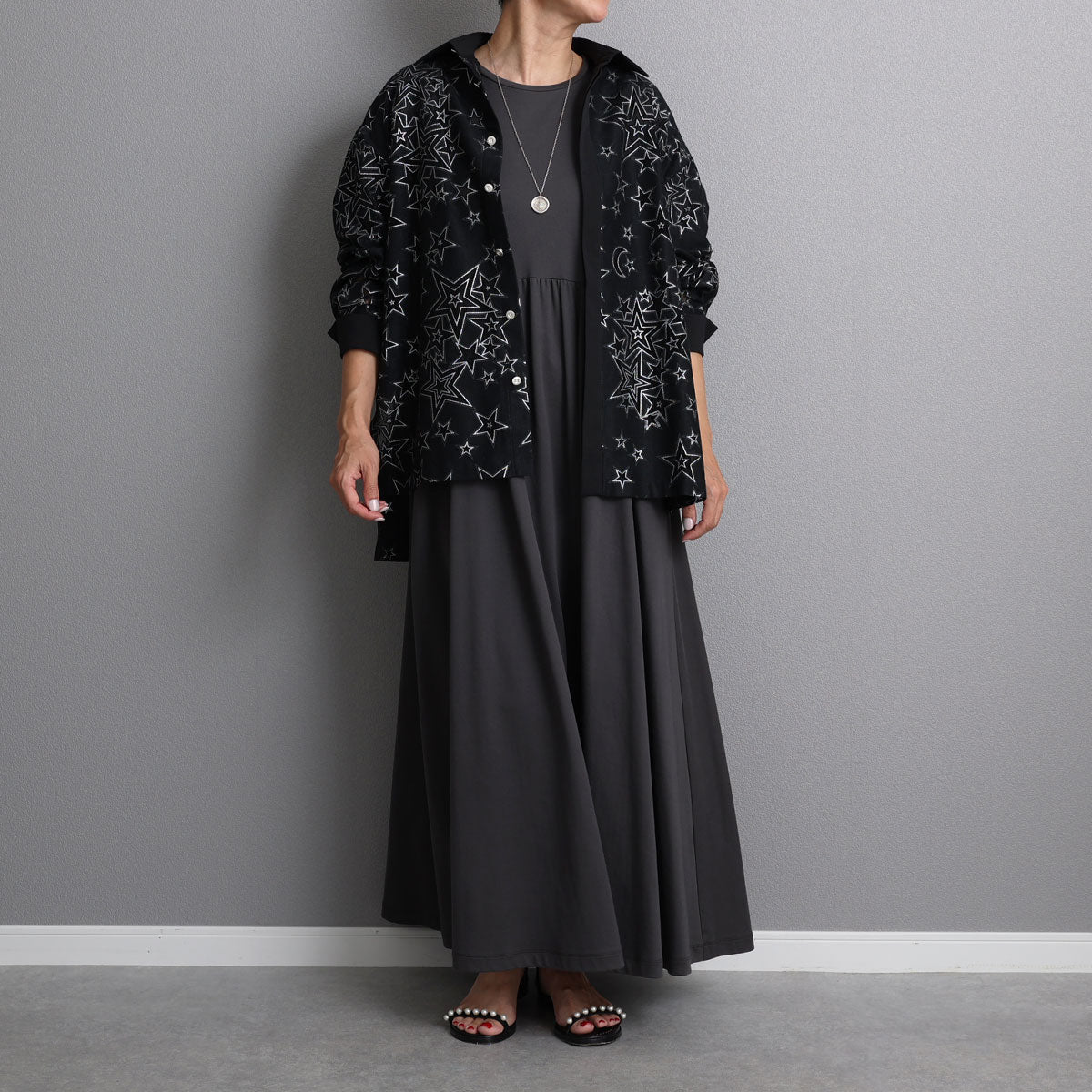 C-BL-72「Blanche」Relax shirts BLACK