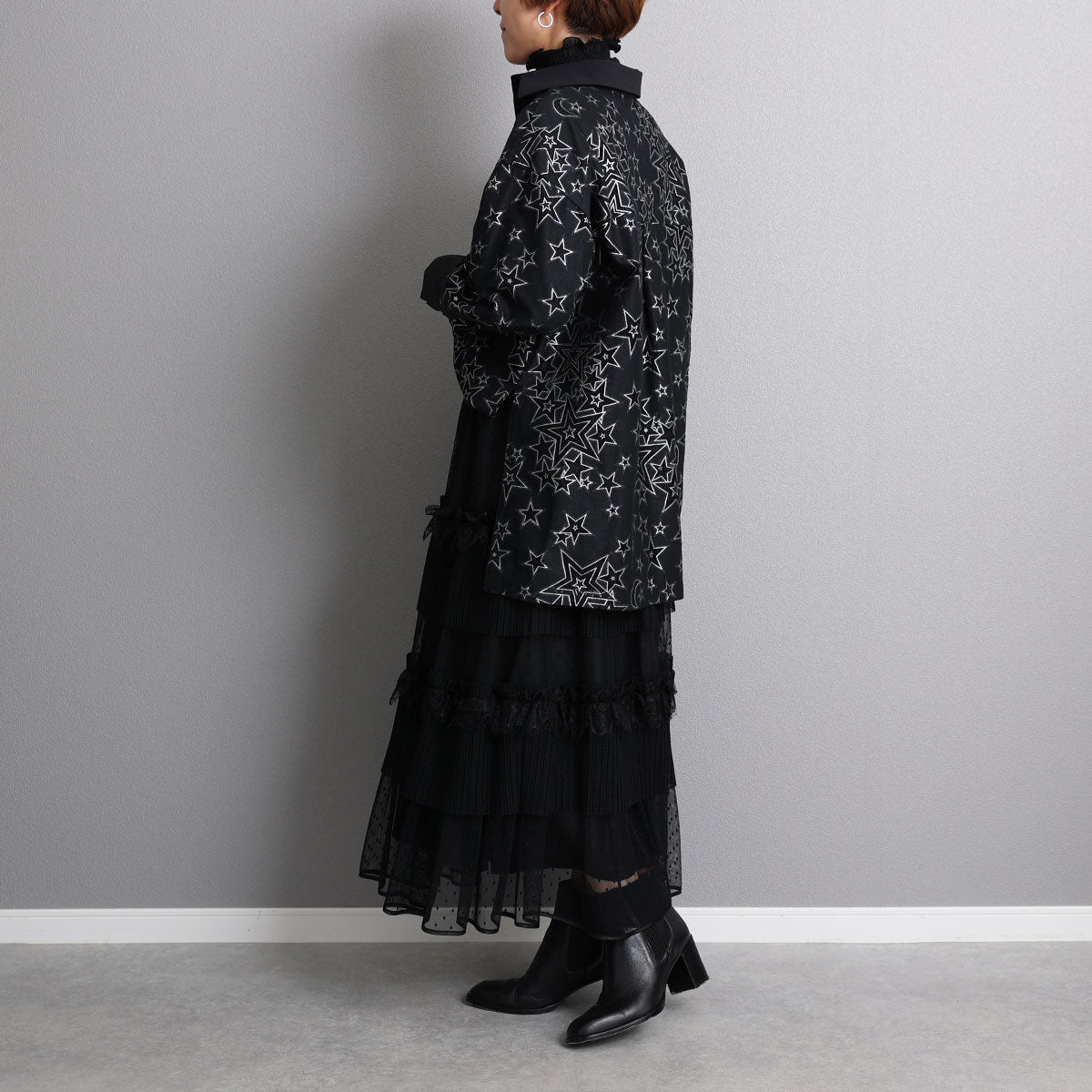 C-BL-72「Blanche」Relax shirts BLACK