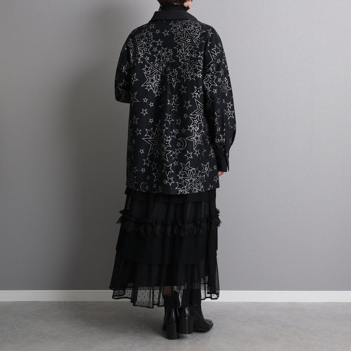 C-BL-72「Blanche」Relax shirts BLACK