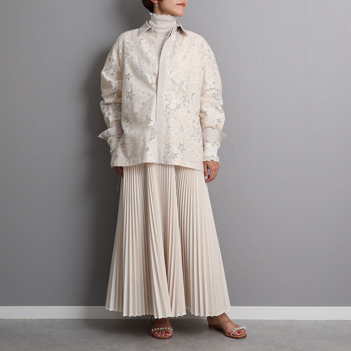 C-BL-83 Robin flower blouse WHITE