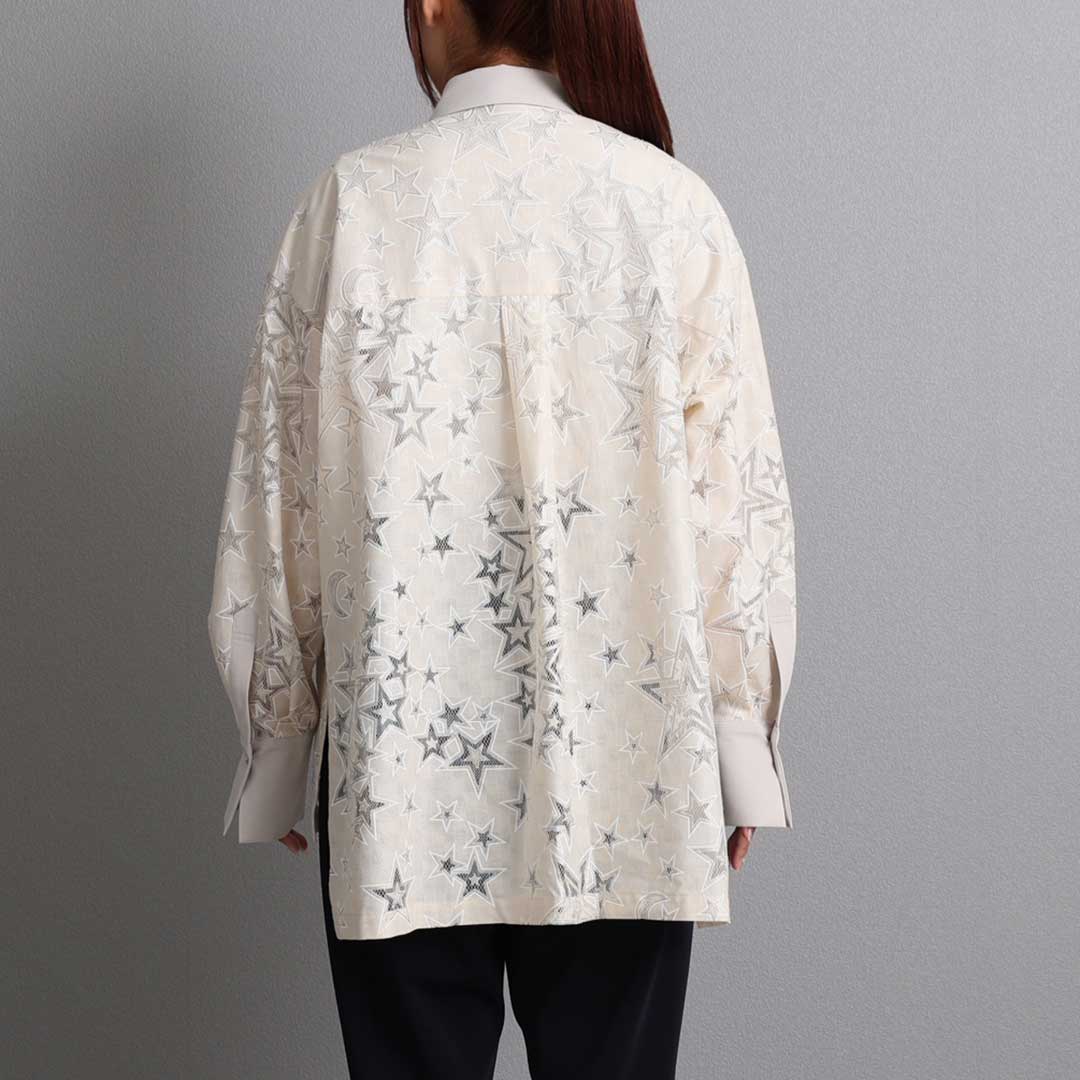 C-BL-83 Robin flower blouse WHITE