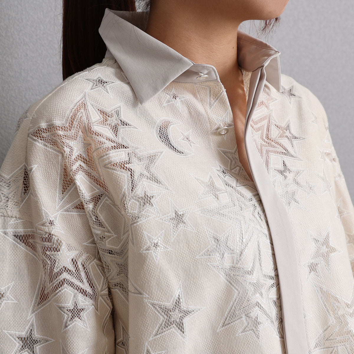 C-BL-83 Robin flower blouse WHITE