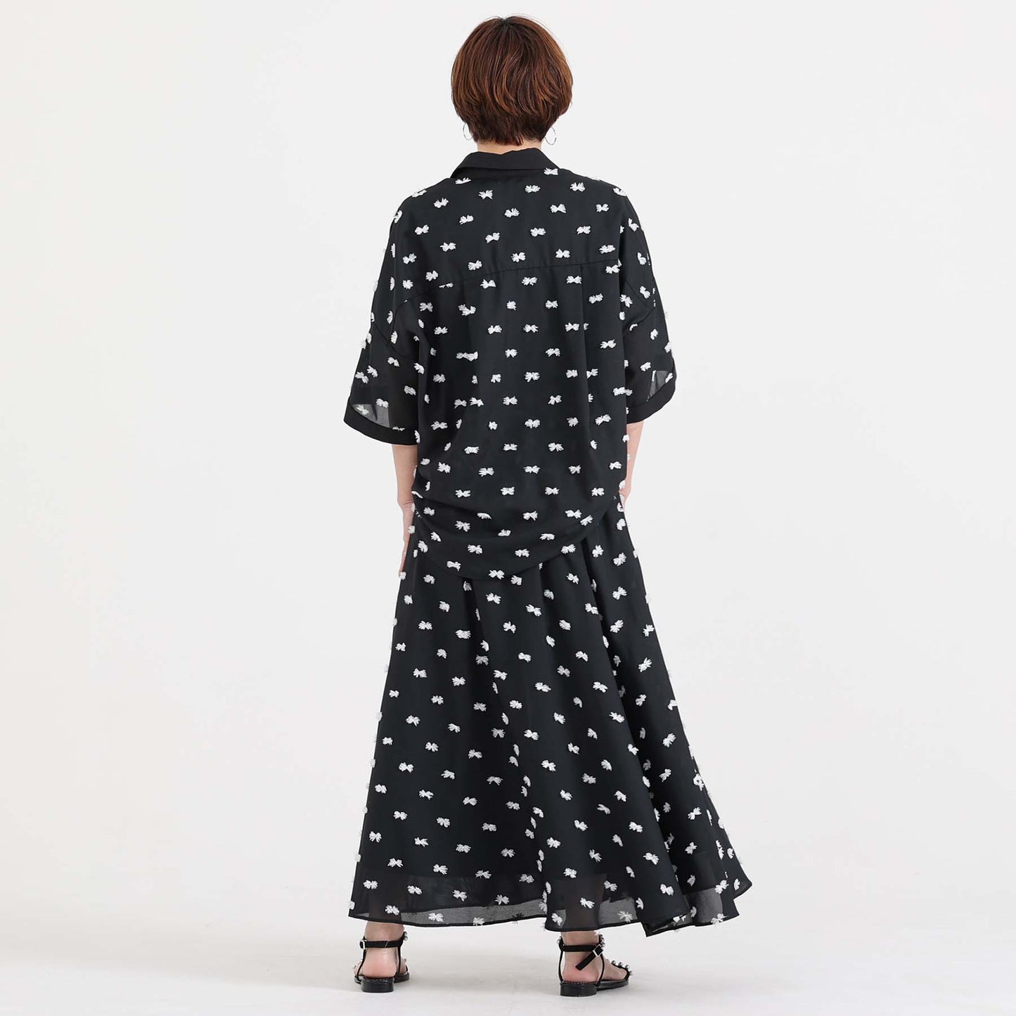 C-BL-83 Robin flower blouse WHITE