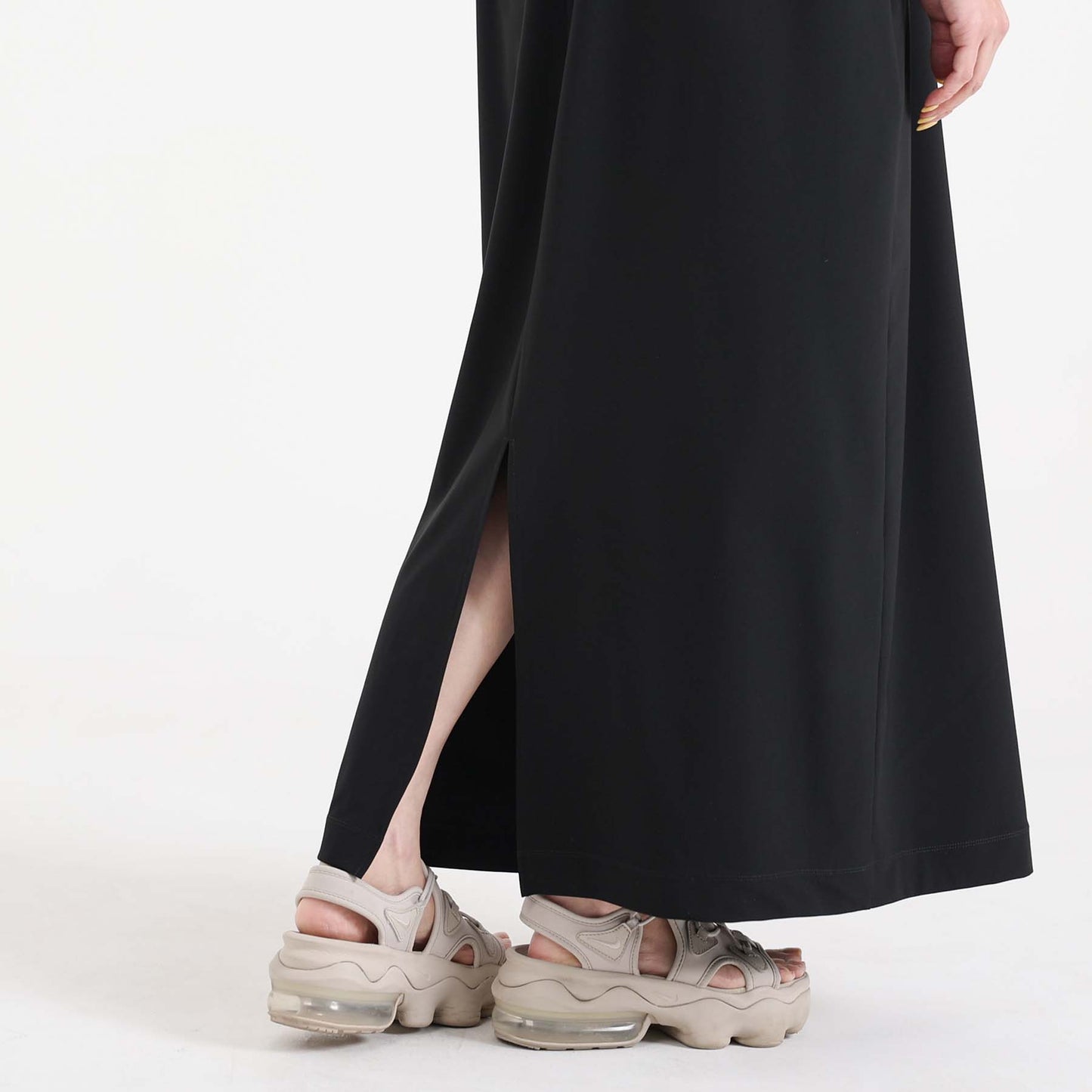 F-DR-04「Dry tricot knit」Straight dress【BLUE】