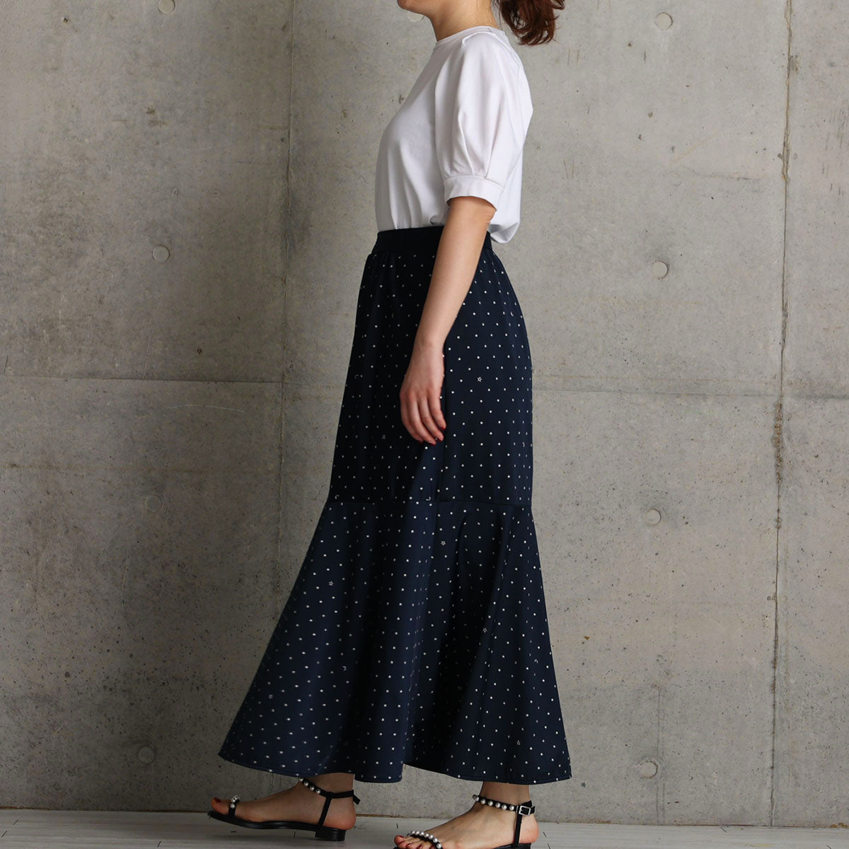 C-SK-121「Stella dot jersey」Mermaid skirt NAVY