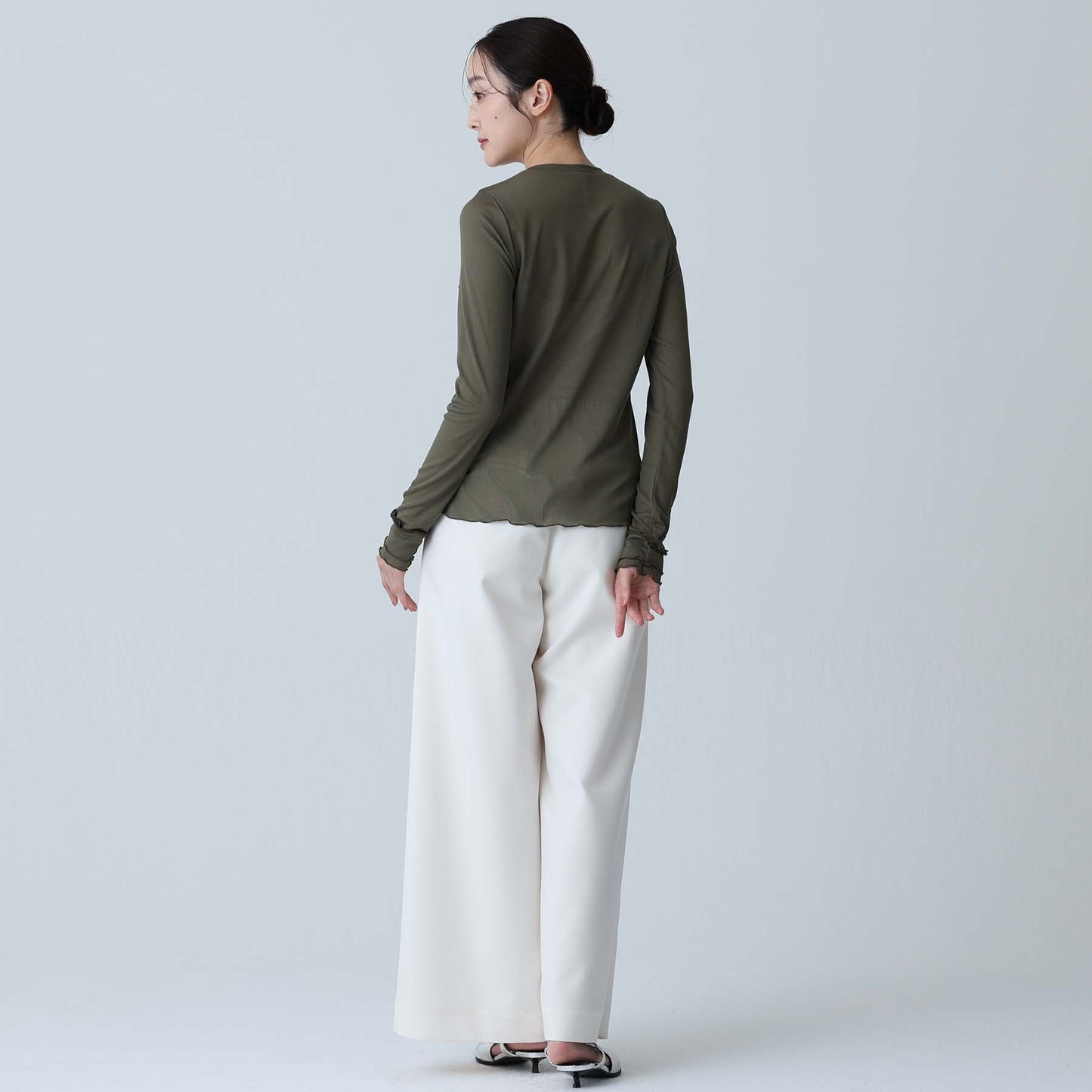 F-CS-06「Linéa Knit」Pullover tops KAHKI
