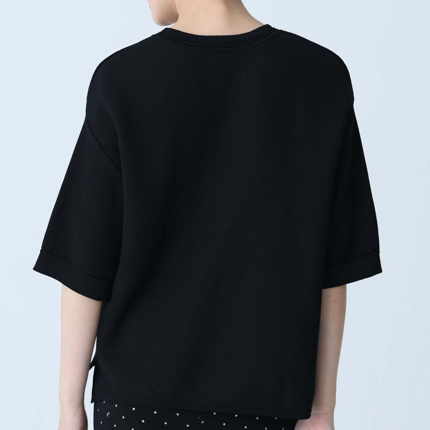 F-KN-03「Pique knit tee」Relax pullover BLACK