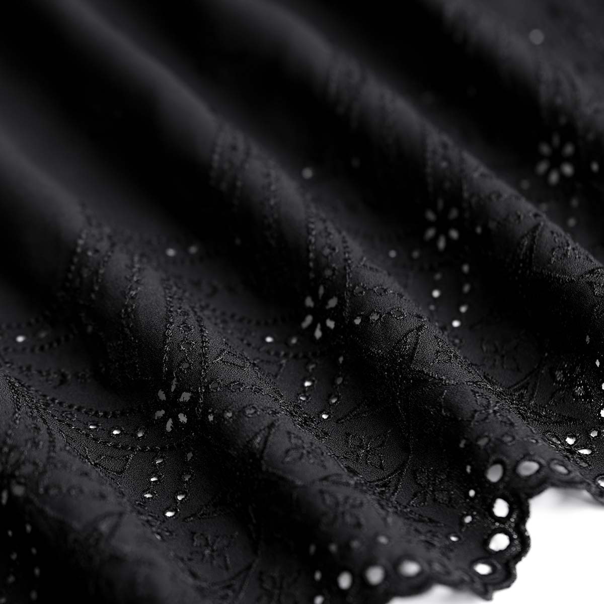C-BL-85 『Stella scallop』 French sleeve blouse BLACK