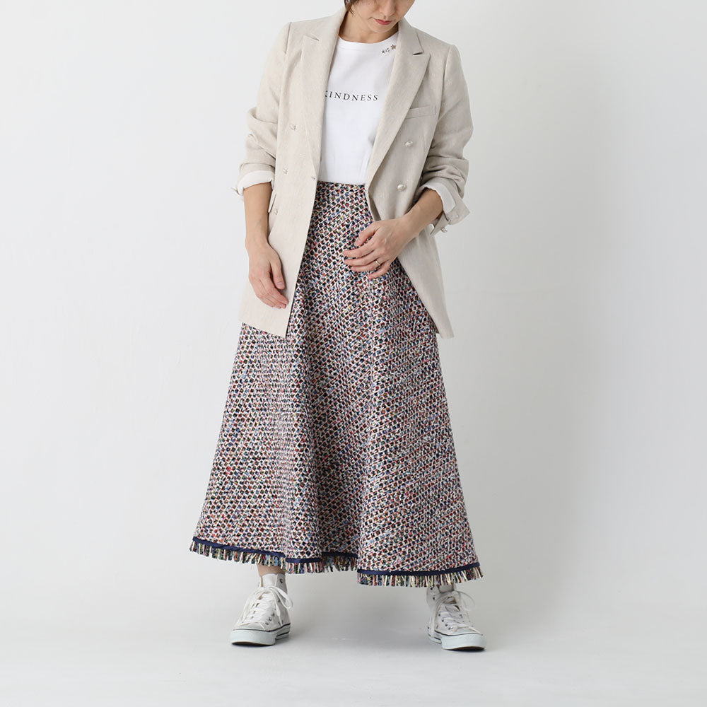 C-PT-54 “Mary jacquard” Easy pants BLACK×ECRU