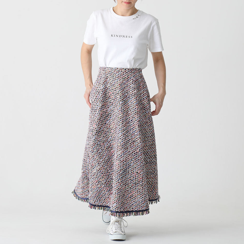 C-PT-54 “Mary jacquard” Easy pants BLACK×ECRU