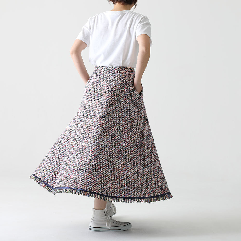 C-PT-54 “Mary jacquard” Easy pants BLACK×ECRU