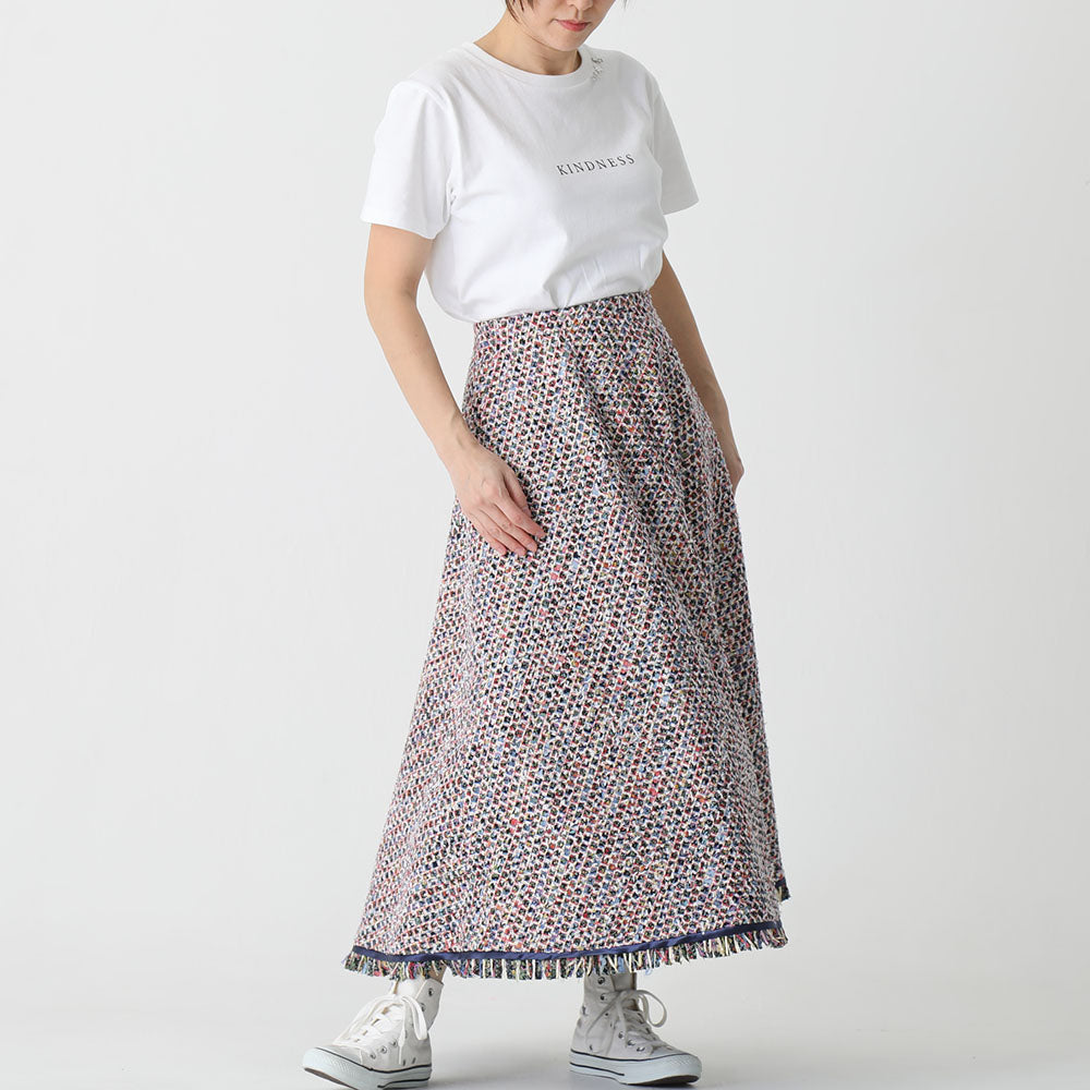 C-PT-54 “Mary jacquard” Easy pants BLACK×ECRU