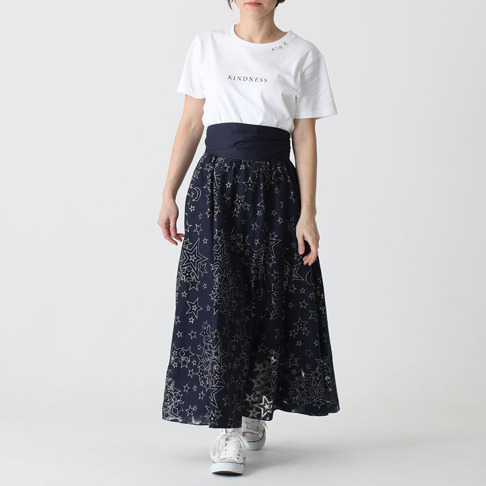 C-PT-54 “Mary jacquard” Easy pants BLACK×ECRU
