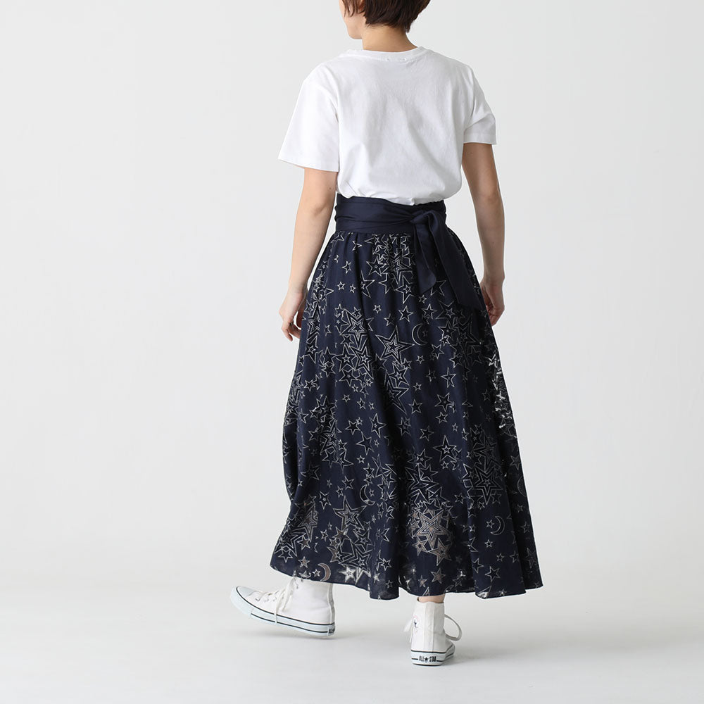 C-PT-54 “Mary jacquard” Easy pants BLACK×ECRU