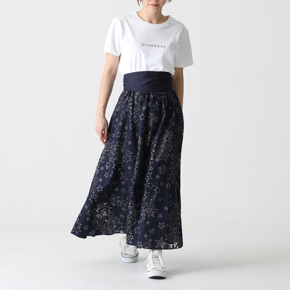 C-PT-54 “Mary jacquard” Easy pants BLACK×ECRU