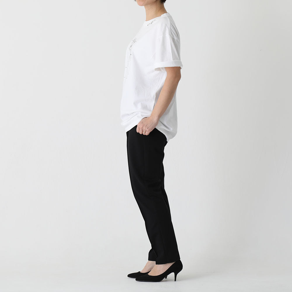 C-PT-54“玛丽提花”休闲裤BLACK×ECRU