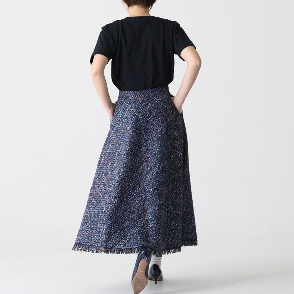 C-PT-54 “Mary jacquard” Easy pants BLACK×ECRU
