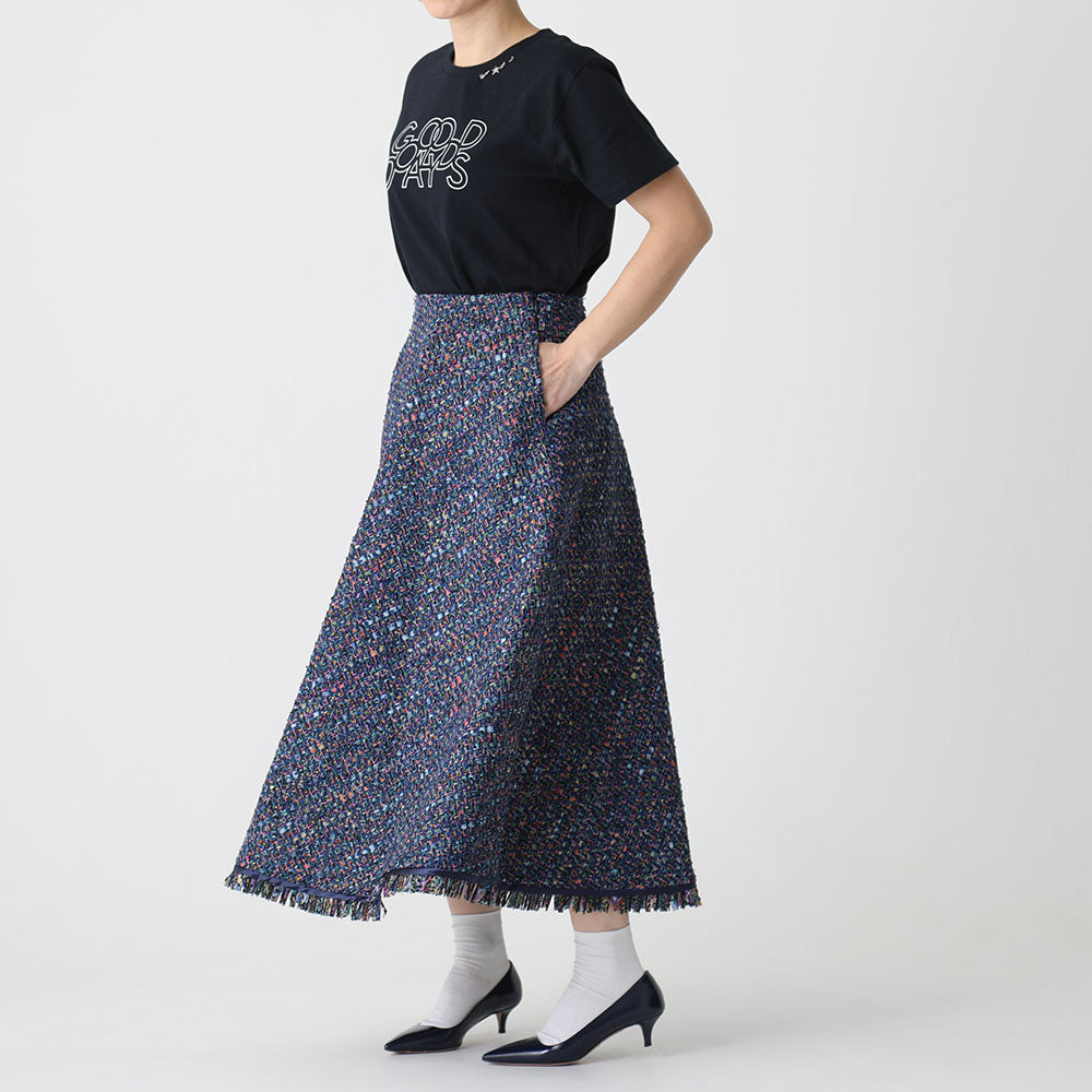 C-PT-54 “Mary jacquard” Easy pants BLACK×ECRU