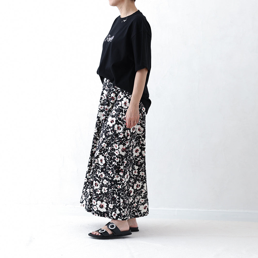 C-PT-54 “Mary jacquard” Easy pants BLACK×ECRU
