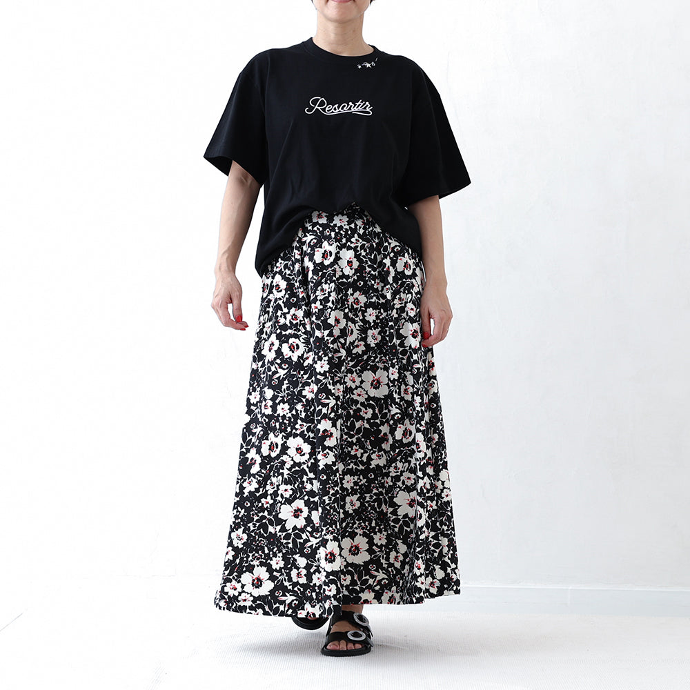 C-PT-54 “Mary jacquard” Easy pants BLACK×ECRU