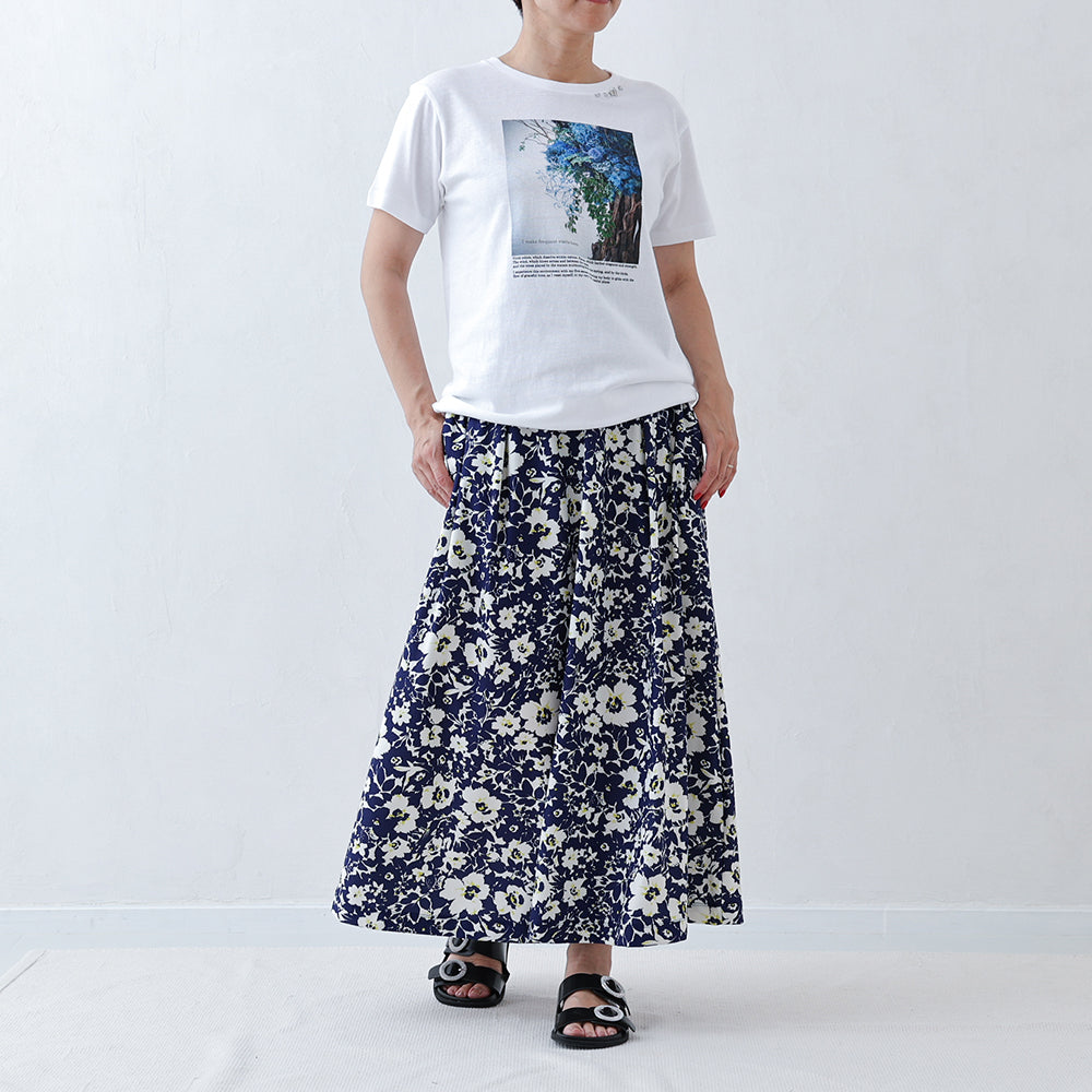 C-PT-54 “Mary jacquard” Easy pants BLACK×ECRU