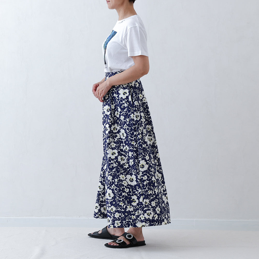 C-PT-54 “Mary jacquard” Easy pants BLACK×ECRU