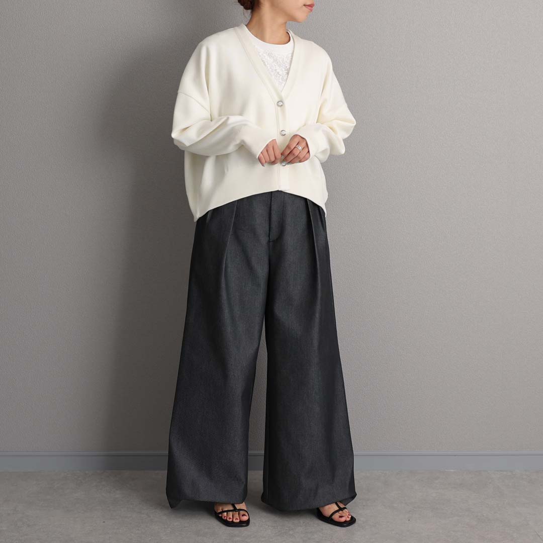 C-KN-35 『Moist knit』 Cardigan ECRU