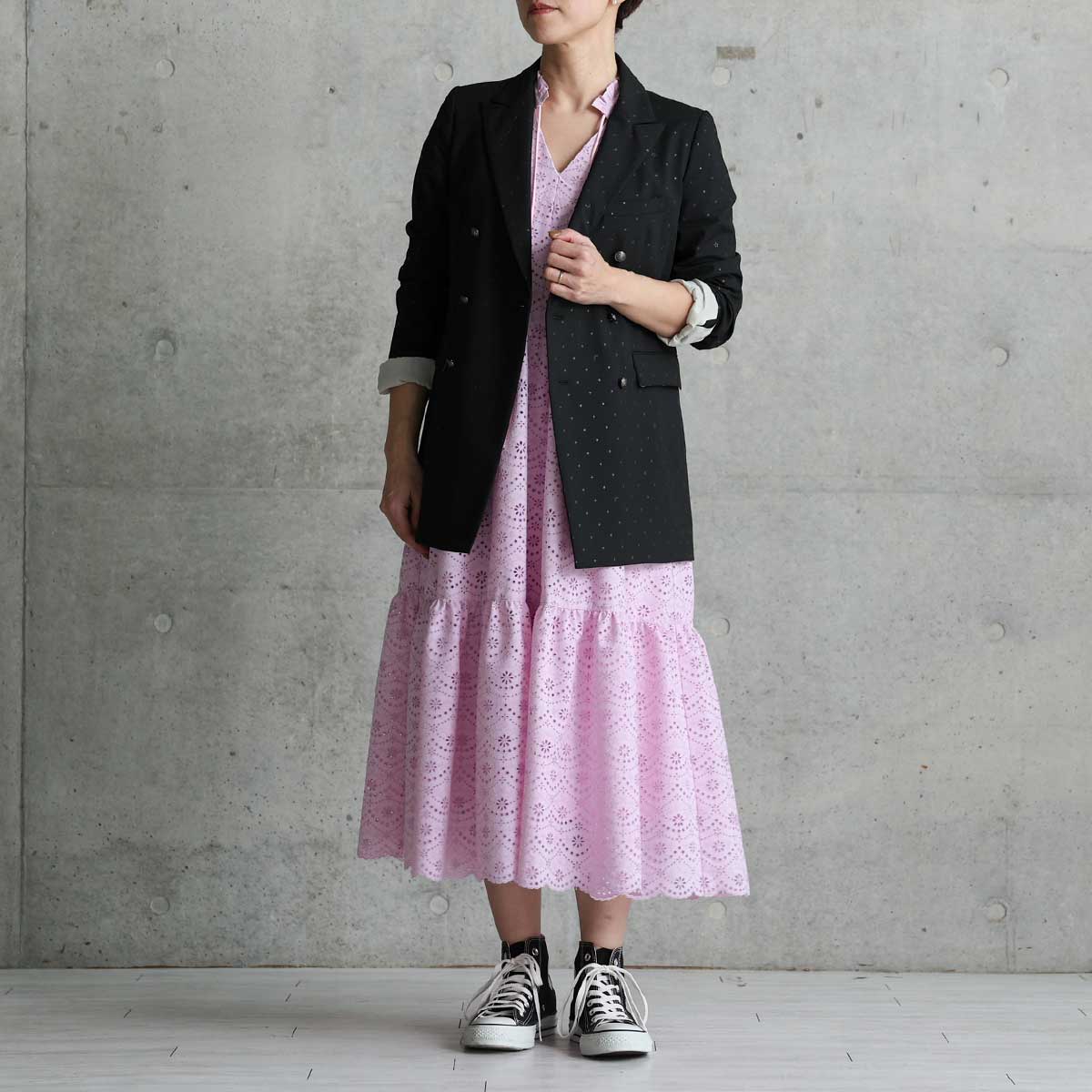 C-OP-68 Expected delivery in early July "The Secret Garden" Tiered long dress LILAC