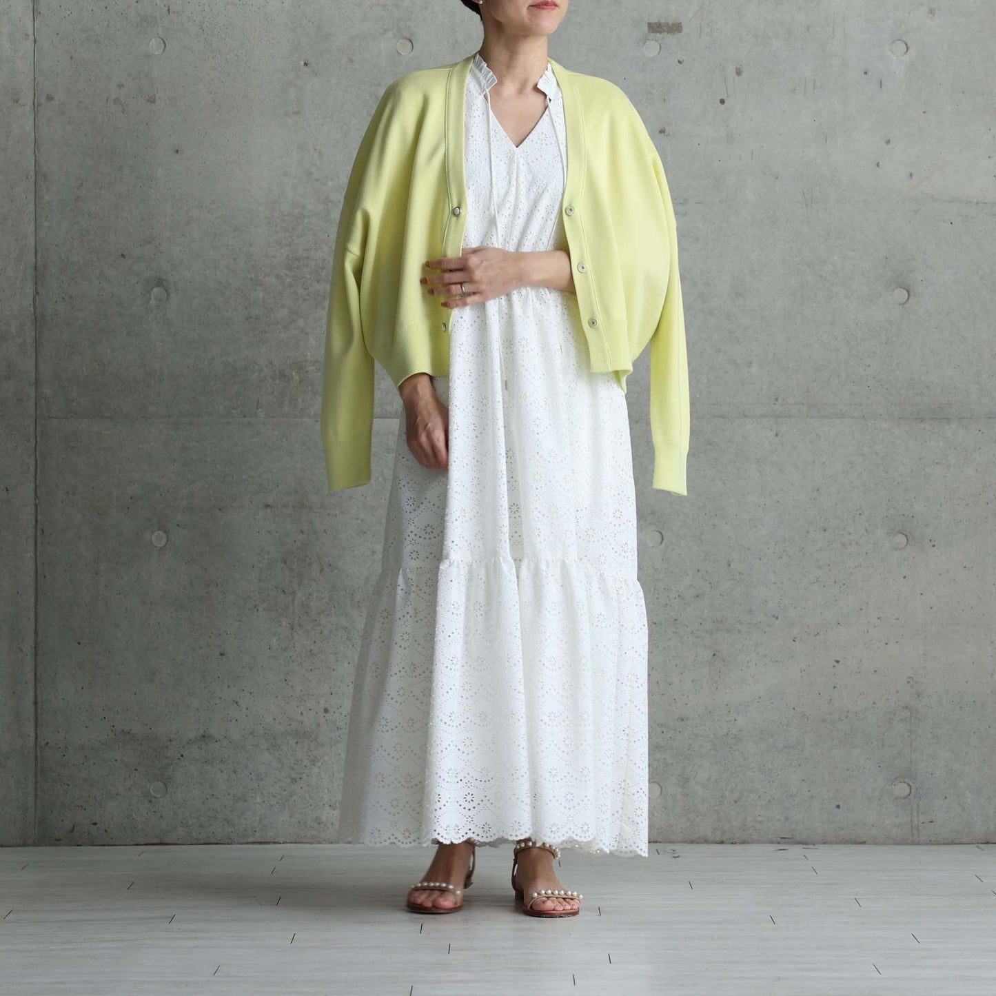 C-OP-68 Expected delivery in early July "The Secret Garden" Tiered long dress WHITE