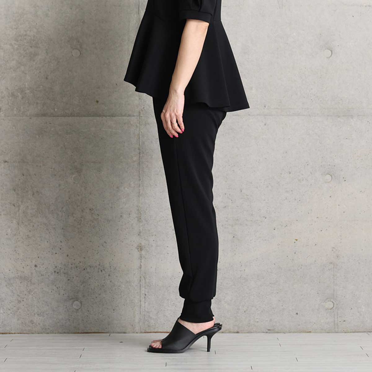 C-PT-51「Drape knit」Easy jogger pants BLACK