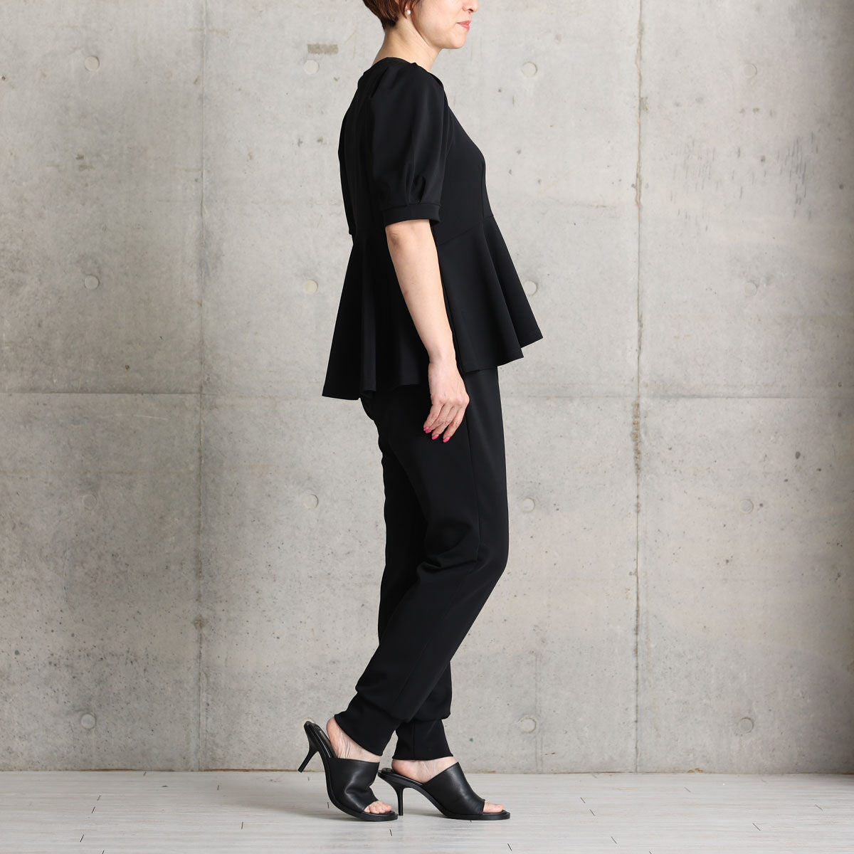 C-PT-51「Drape knit」Easy jogger pants BLACK