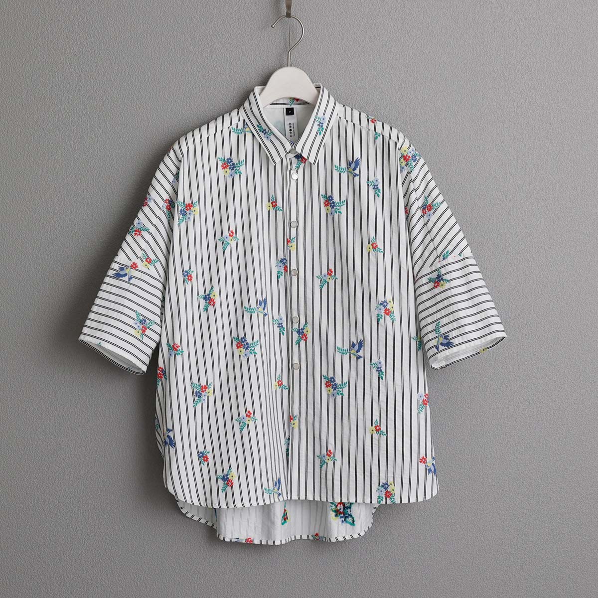 C-SH-06 『Robin stripe』 Relax shirts WHITE