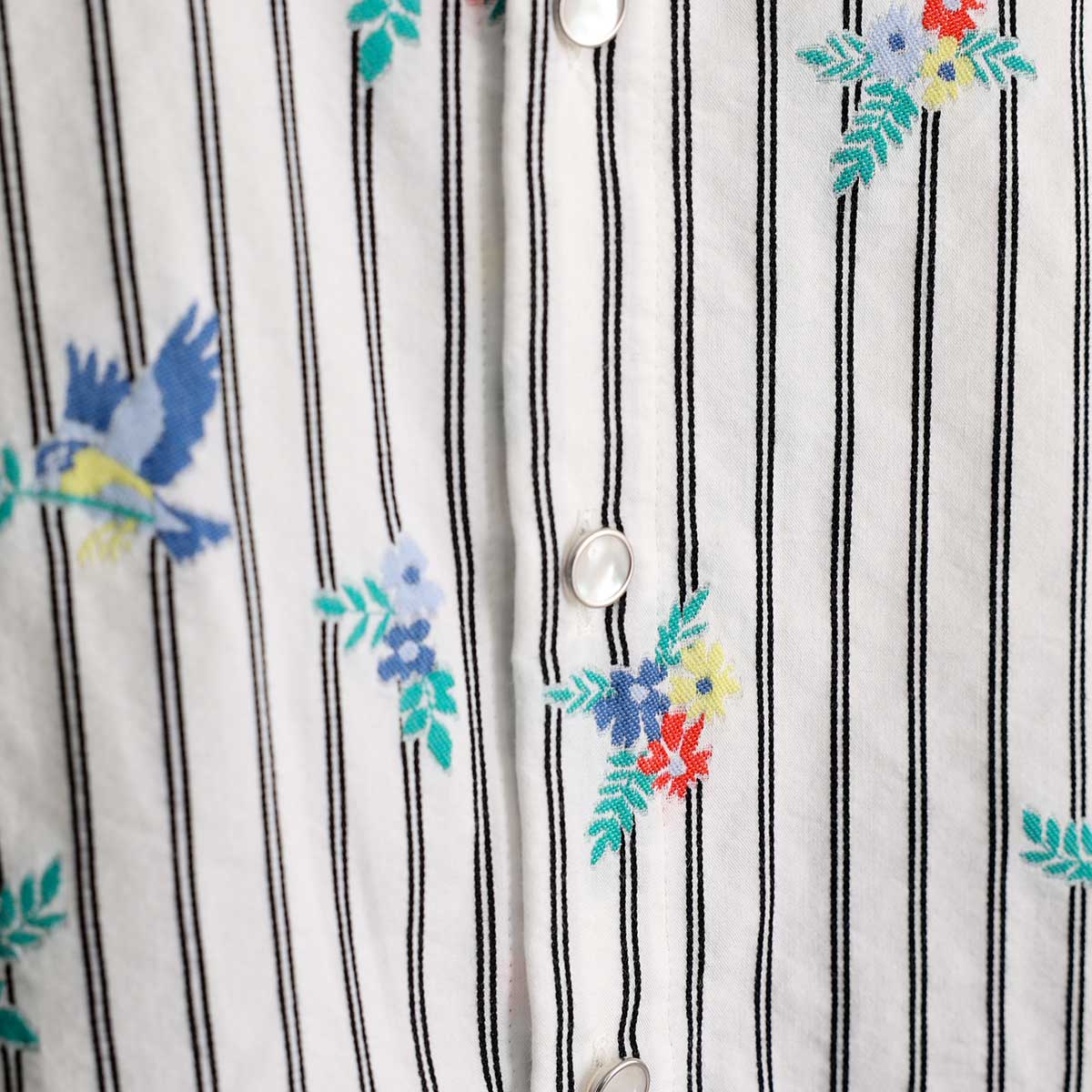 C-SH-06 『Robin stripe』 Relax shirts WHITE