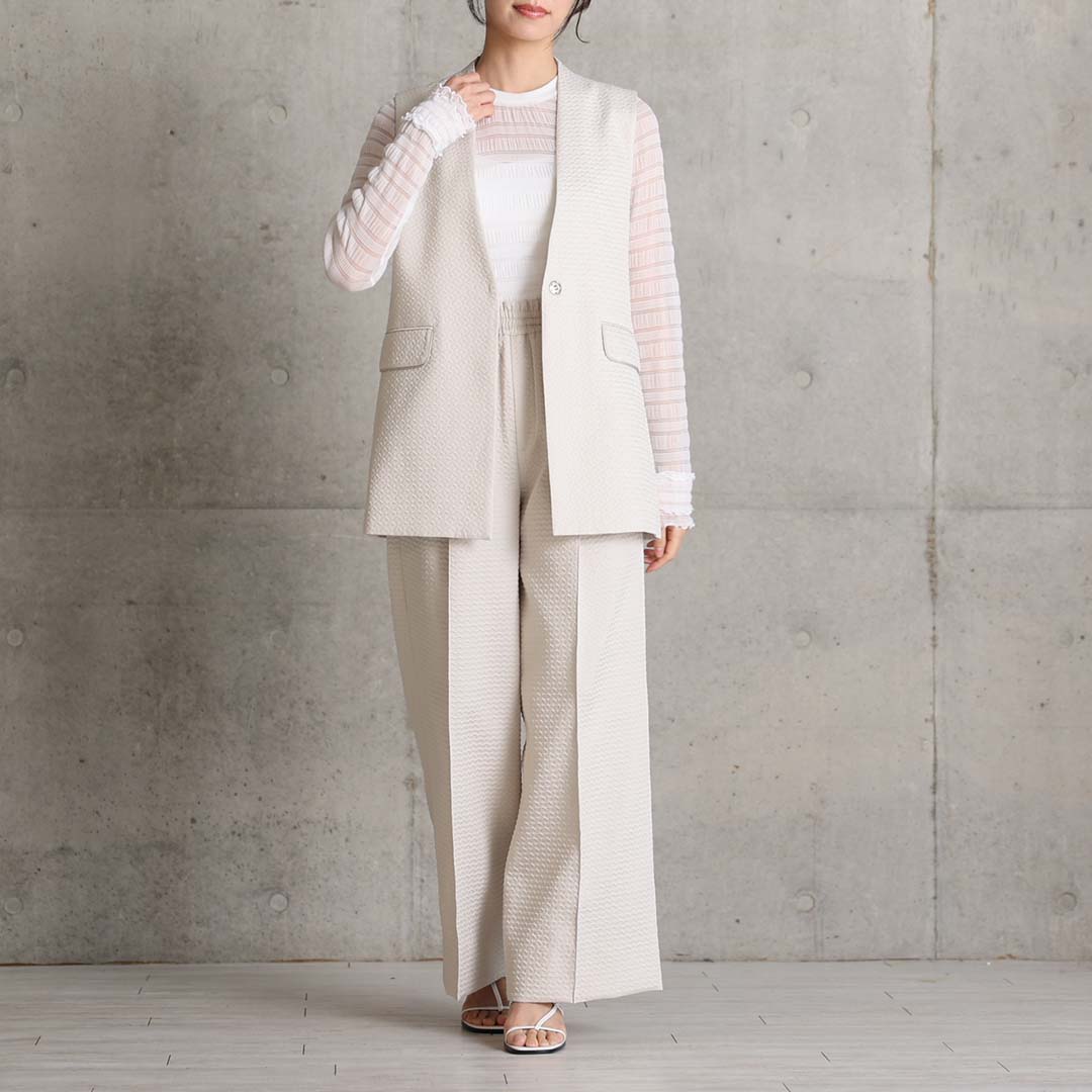 C-VT-08『Stella matelasse』 Short gilet ECRU