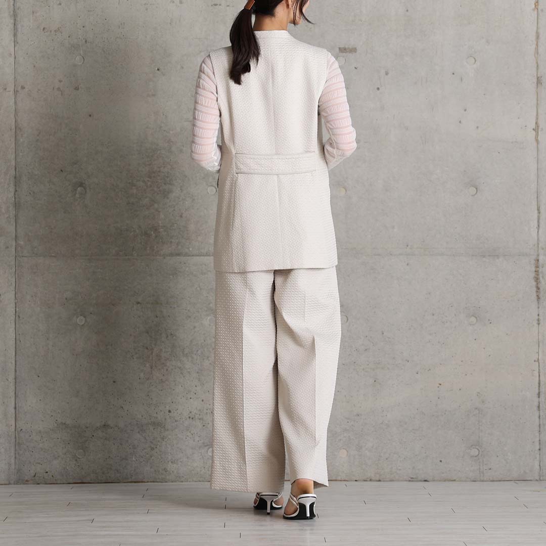 C-VT-08『Stella matelasse』 Short gilet ECRU
