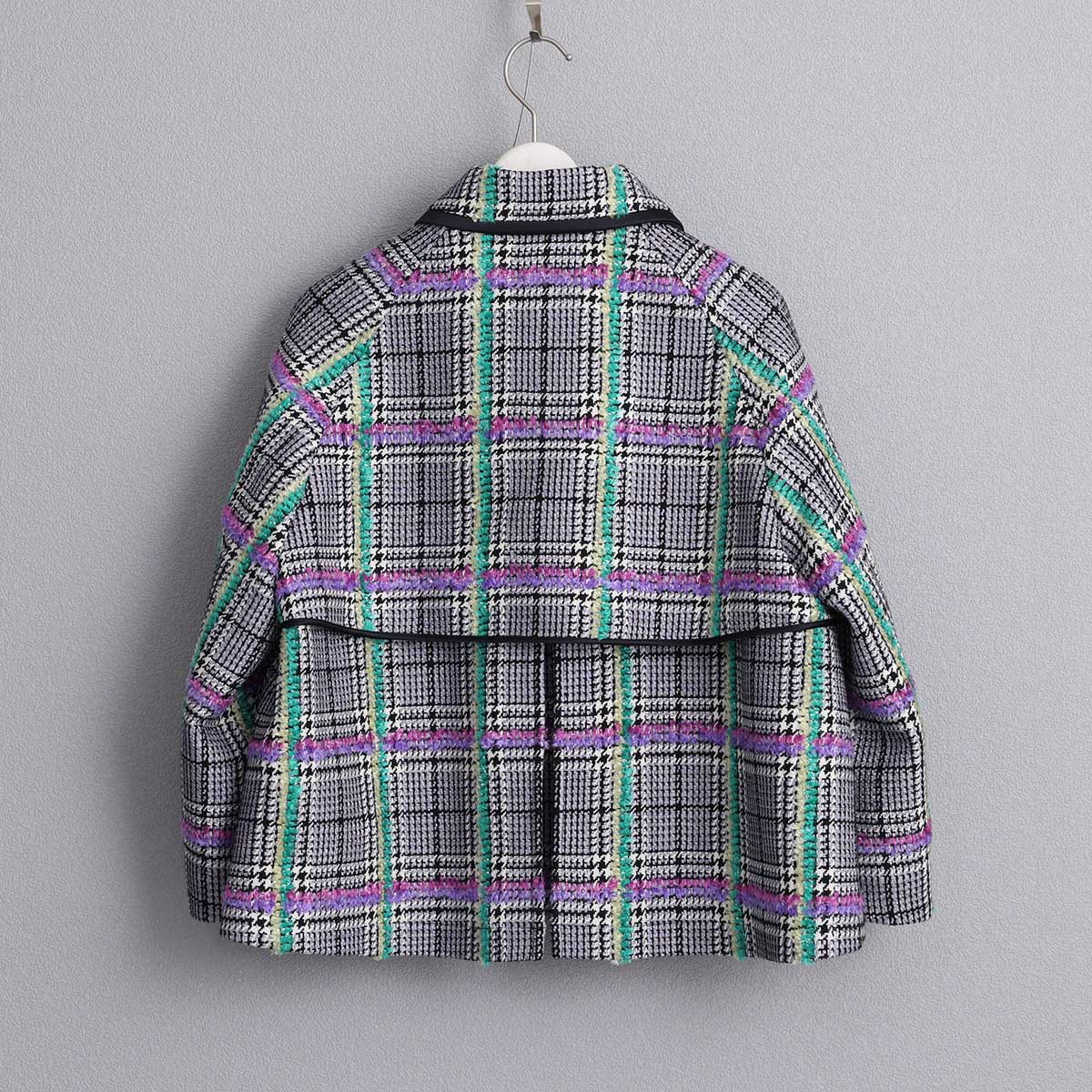 10月下旬~11月上旬お届け予定 F-JK-01 「Feather over plaid」Short blouson