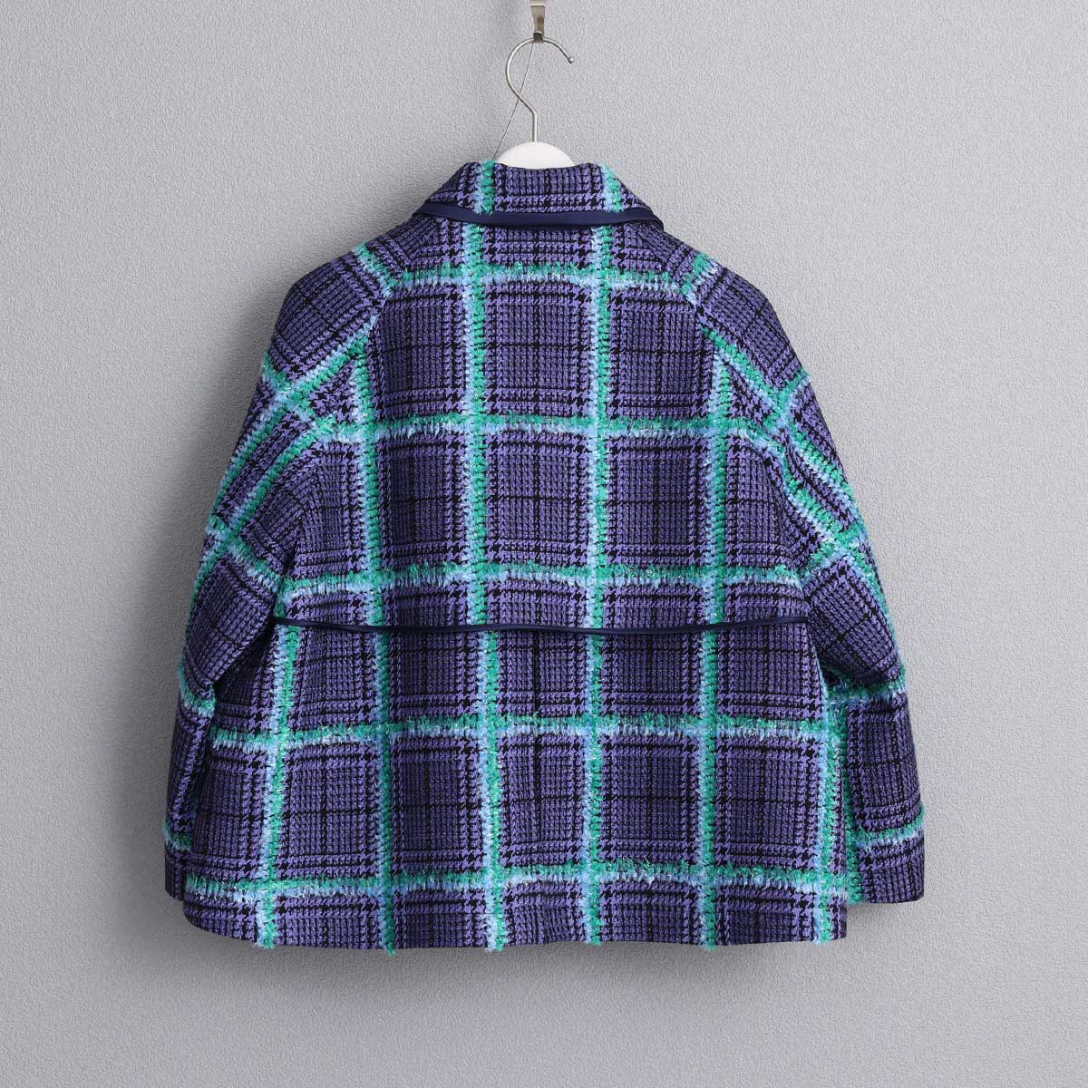 10月下旬~11月上旬お届け予定 F-JK-01 「Feather over plaid」Short blouson