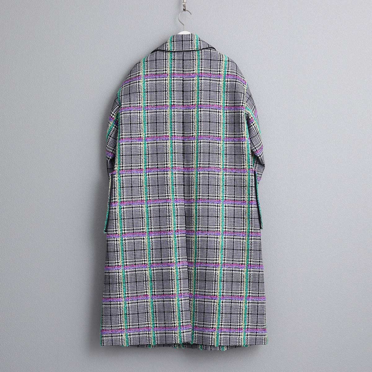 11月下旬~12月上旬お届け予定 F-JK-02 「Feather over plaid」Over chester coat