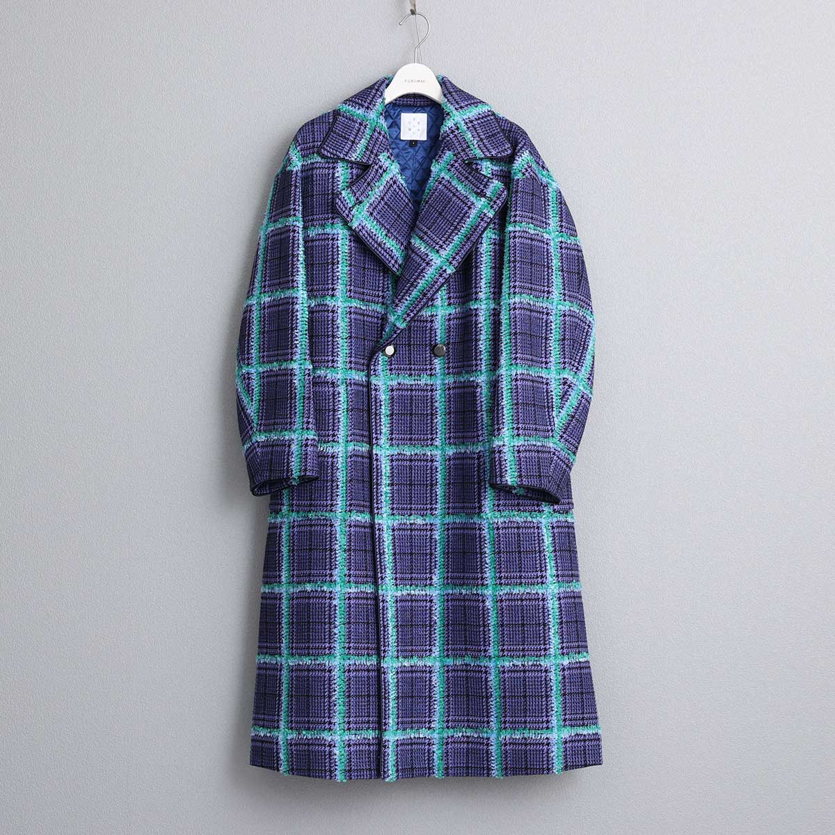 11月下旬~12月上旬お届け予定 F-JK-02 「Feather over plaid」Over chester coat