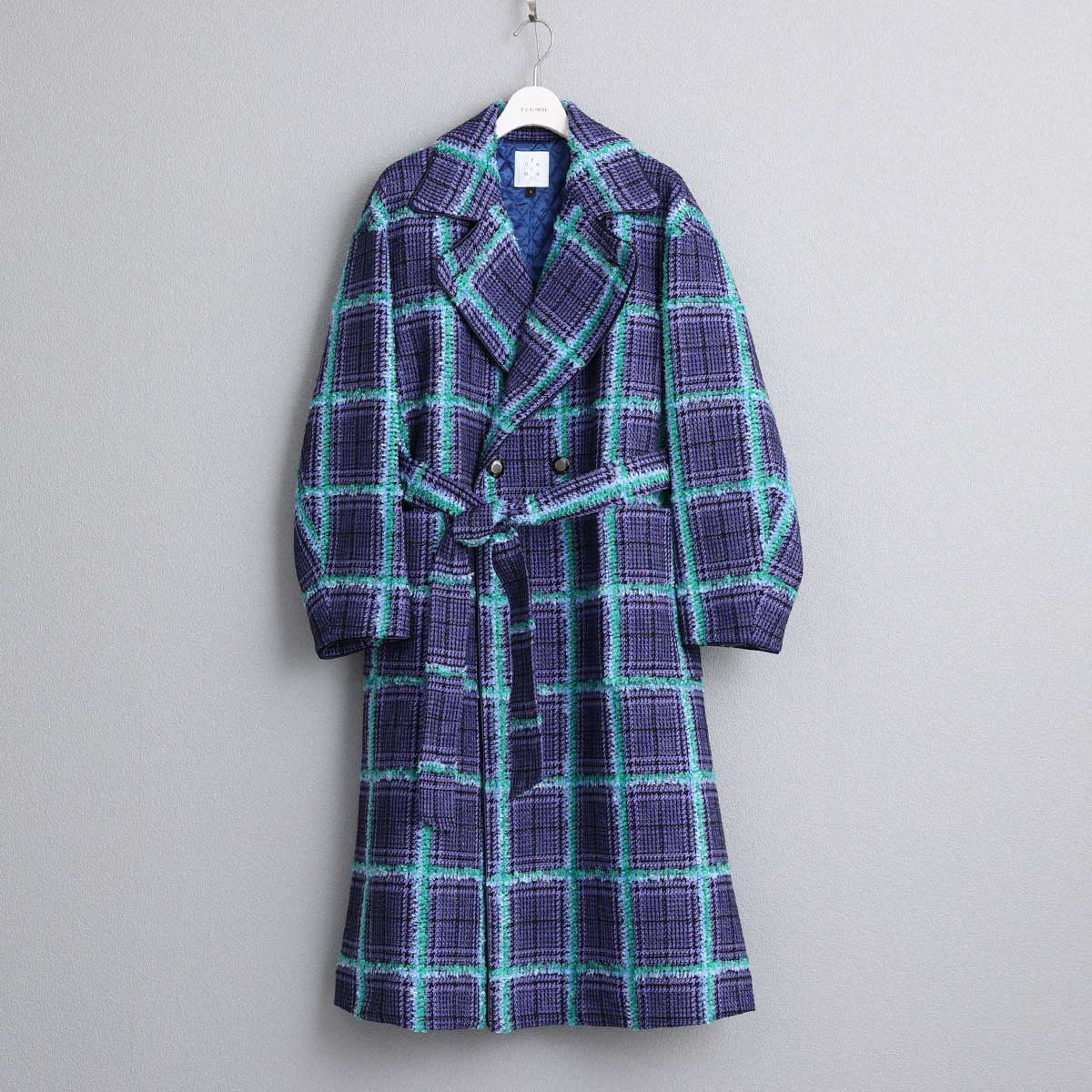 11月下旬~12月上旬お届け予定 F-JK-02 「Feather over plaid」Over chester coat