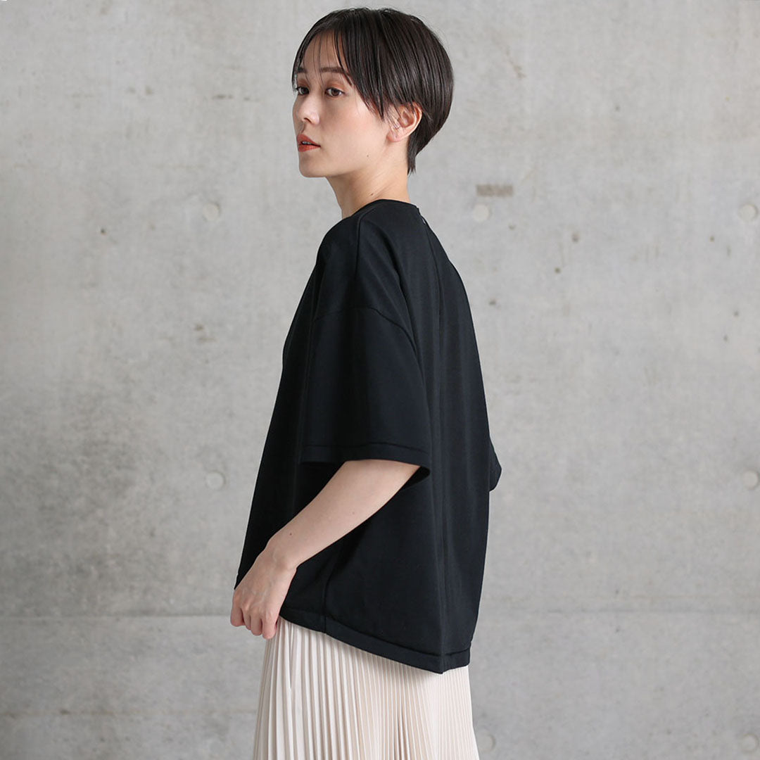 C-CS-70「Suvin cotton」Big size tops BLACK