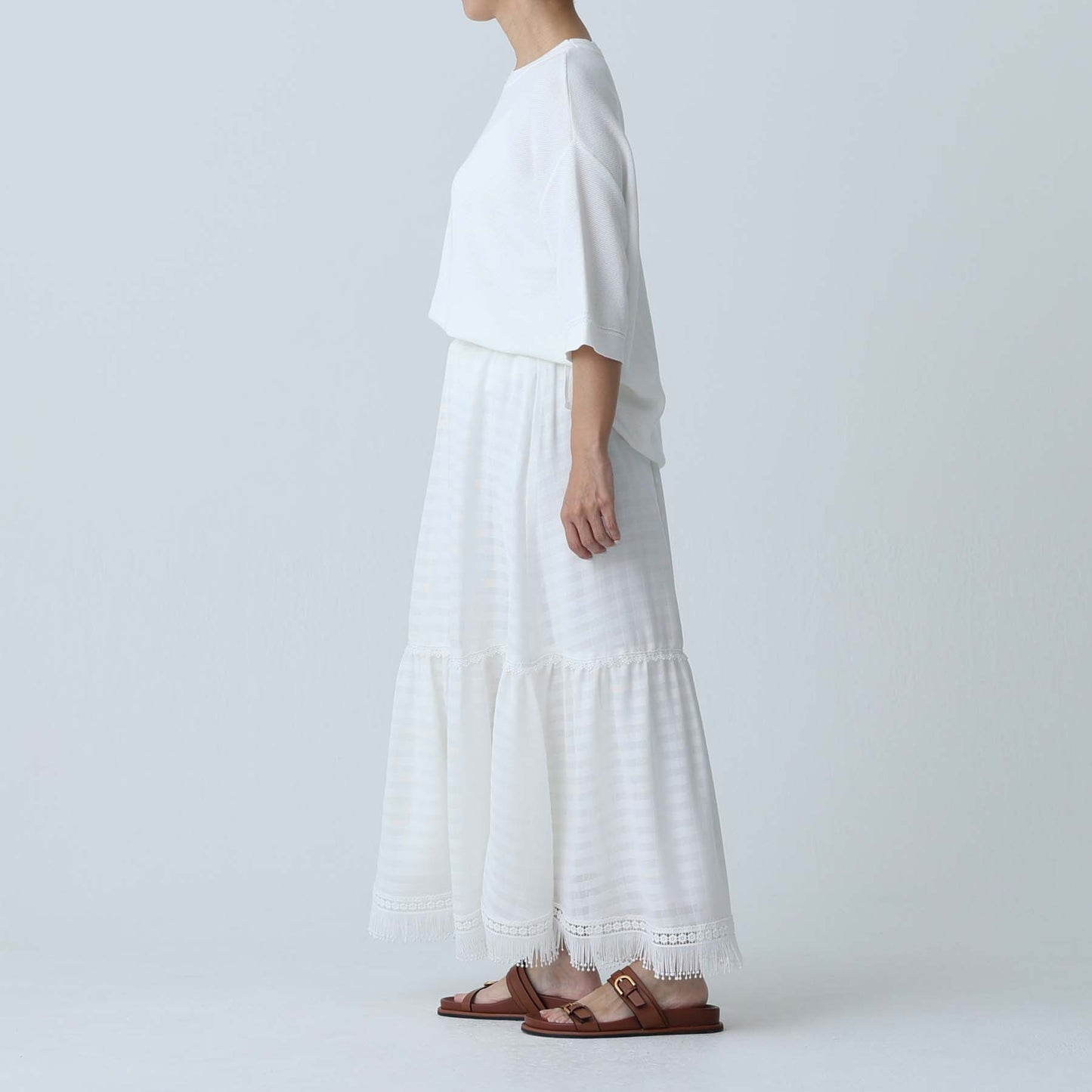 F-KN-03「Pique knit tee」Relax pullover WHITE